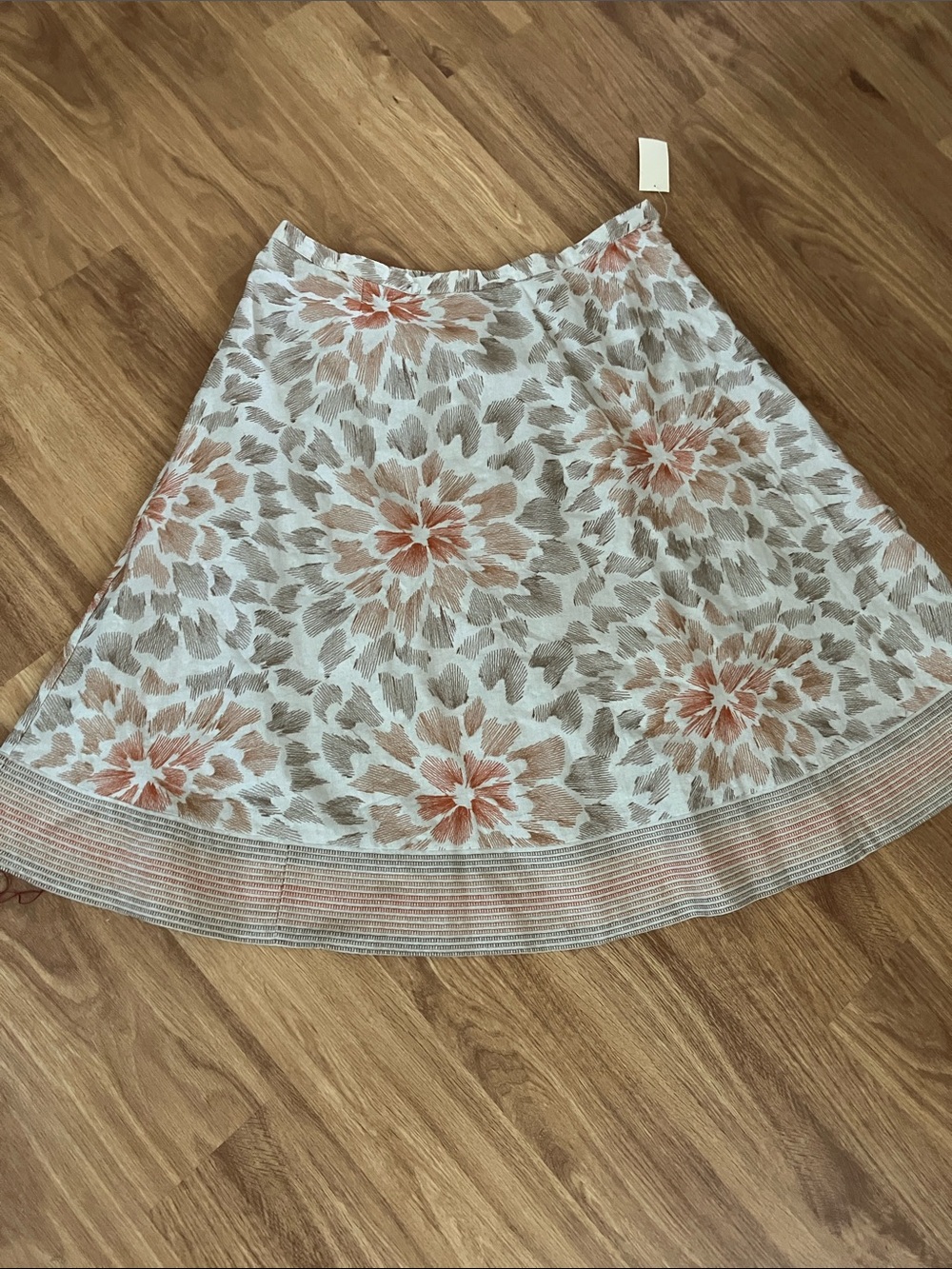 Coldwater Creek Floral Embroidered Linen Blend Skirt, 2X - Picture 1 of 9